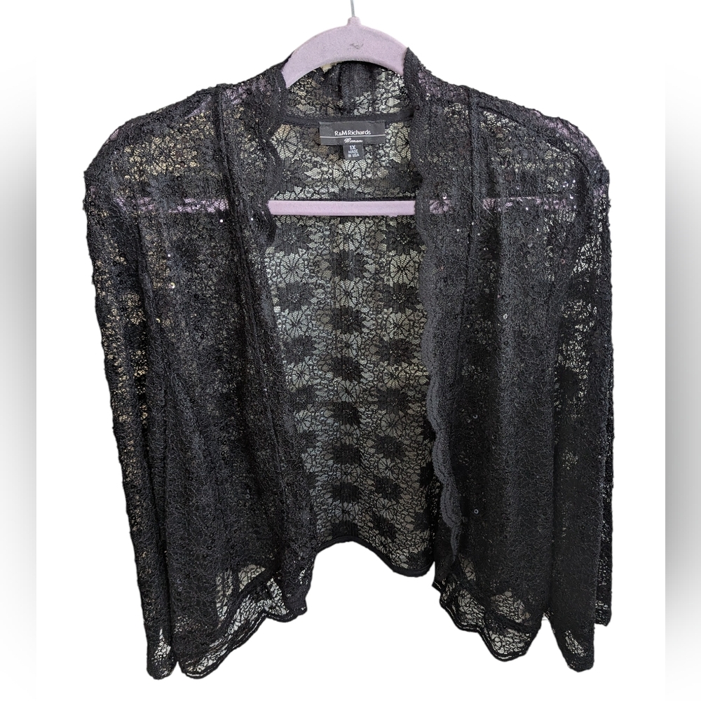 R&M Richards Black Lace Shrug